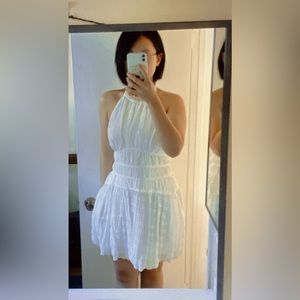 Simkhai Bea Cotton gauze halter neck mini dress